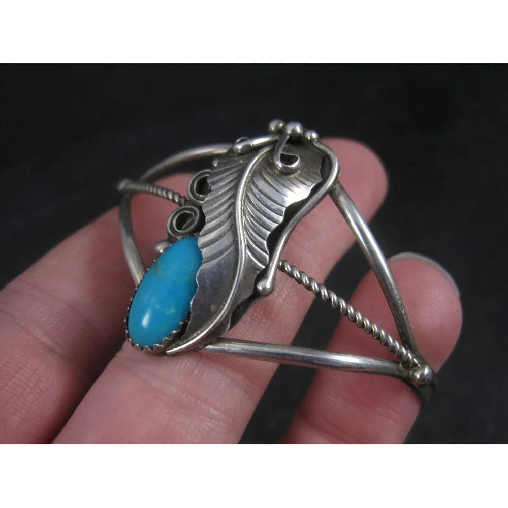 Vintage Native American Turquoise Cuff Bracelet 5.75 Inches